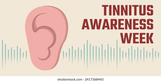 Banner for Tinnitus Awareness Week with human ear