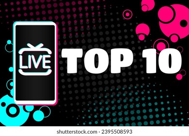 Banner - TOP 10 in the style of social networks. Top ten list. Vector illustration