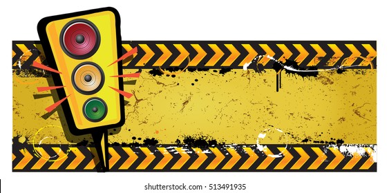 banner with traffic lights, vector