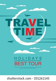 banner for travel agencies with a pattern of aircraft in the sky