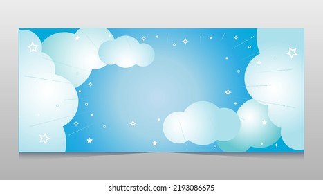 Banner of trendy atmosphere blue Сloud. Design template for brochures, flyers, magazine, card, branding, banners, book covers, background, presentation, wallpapers, posters vector