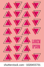  Banner with trendy geometric elements. Retro style texture, patterns and geometric elements. Modern abstract design poster, cover, card design.