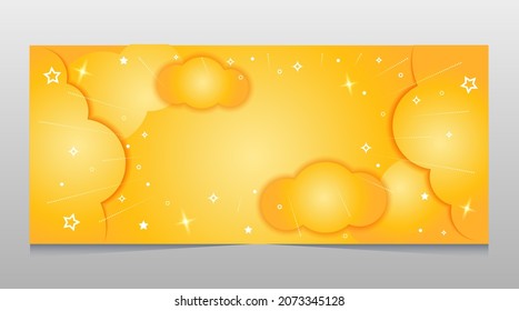Banner of trendy Gold Сloud. Design template for brochures, flyers, magazine, card, branding, banners, book covers, background, presentation, wallpapers, posters vector