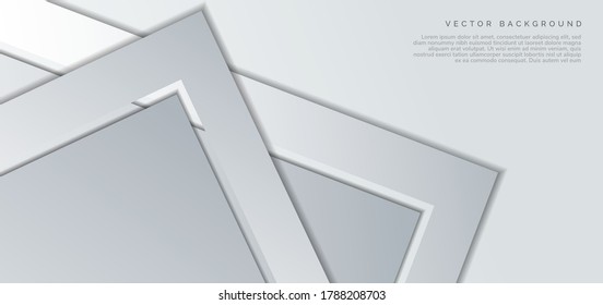 Banner triangle arrow corner gray overlapping with copy space for text design, gray background. You can use for ad, poster, template, business presentation. Vector illustration