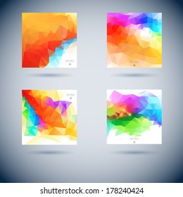 banner triangle set of abstract vector scene with polygon object template for design banner triangle line water white community rainbow colorful abstract background scene pile numeric cloud modern sit