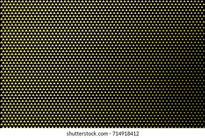 banner triangles yellow mosaic. poster black gold background pattern. golden grunge texture. halftone effect. vector illustration