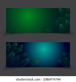 Banner Tropical Leaves Vector Design.Vector illustration template.