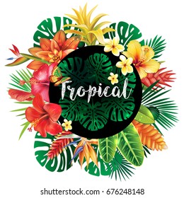 Banner from tropical plants