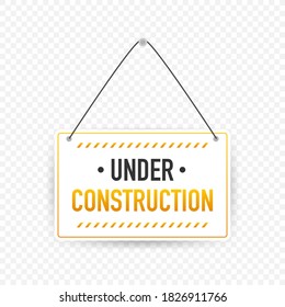 Banner for under construction. Danger sign. Construction concept. Vector illustration.