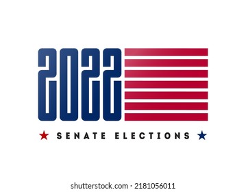 Banner For The United States Senate Elections In 2022. Vector Flyer. Election Poster Inviting To Vote.