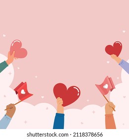 Día de San Valentín, tarjetas de San Valentín, ilustraciones vectoriales para caridad, donación, tarjetas románticas.