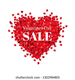Banner Valentines Day Sale With Gradient Mesh, Vector Illustration