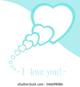 Banner Valentines Day with symbols hearts and lettering for concept design poster, greeting card or invitation. Cartoon style. Vector illustration.