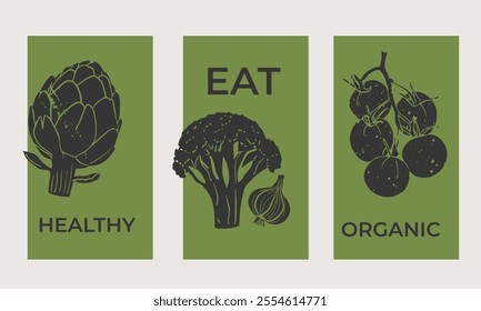 Banner with variety vegetables. Hand drawn grunge vector illustration of different veggies. Healthy food concept background.	