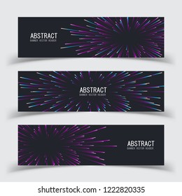 Banner vector abstract colorful lines motion light effect background.