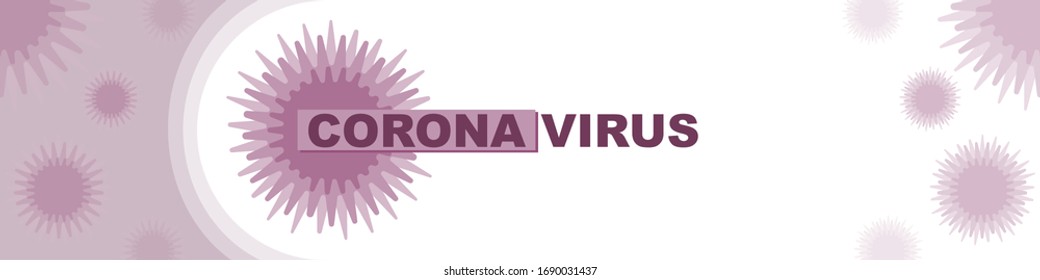 Banner vector background with a cardboard image of a bacterium or virus and the text coronavirus. Isolated on a white background.