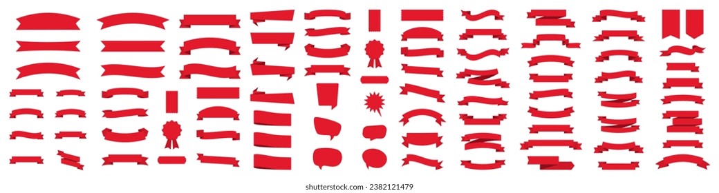 Banner vector. Banners Ribbons collection. Ribbon Banner vector red. Vintage Banner vector collection