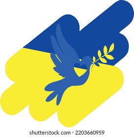 banner vector blue-yellow peace dove