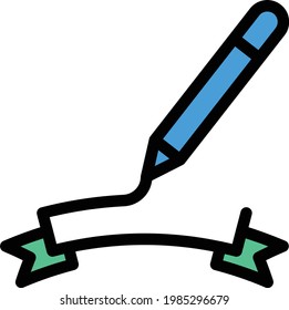 banner vector color line icon