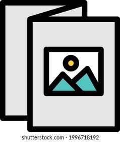 banner vector colour line icon