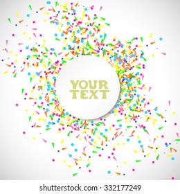 Banner Vector. Confetti Background with space for text.