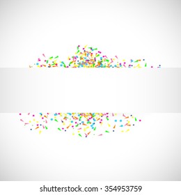 Banner Vector. Confetti Background with space for text.