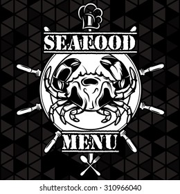 Banner with vector crab for the restaurant menu