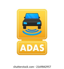 Banner Vector. Creative ADAS Advanced Driver Assistance Systems Icon. Vector Sign. Digital Currency Concept. Bitcoin Currency