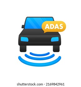 Banner Vector. Creative ADAS Advanced Driver Assistance Systems Icon. Vector Sign. Digital Currency Concept. Bitcoin Currency