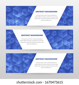 Banner vector design. Abstract background template for banner design, business, education, advertisement. Blue and white color. Abstract vector illustration. Concept website template.