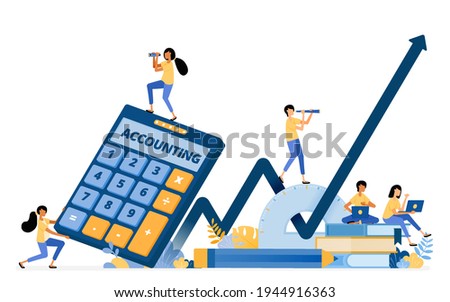 Banner vector design of accounting education and financial literacy to improve economic growth. Illustration concept can be use for landing page, template, ui, web, mobile app, poster, banner, website