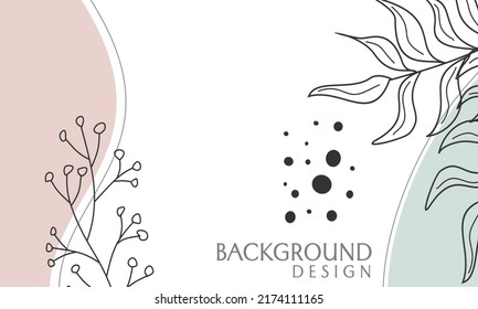 diseño vectorial de banner. fondo de color pastel con adorno dibujado a mano floral. diseño bonito y elegante