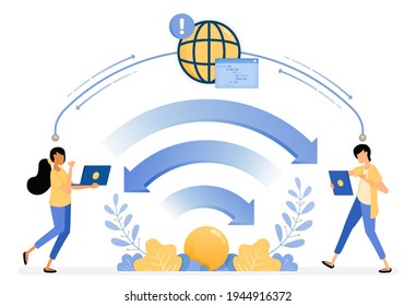 Banner vector design of wifi for communication technology and internet networks data transfer. Illustration concept be use for landing page, template, ui ux, web, mobile app, poster, banner, website