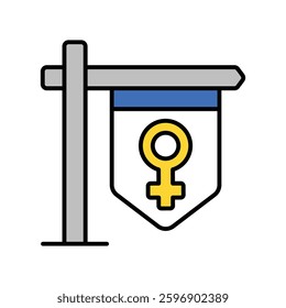 Banner vector filled outline icon. EPS 10 file