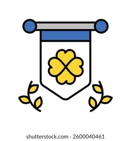Banner vector filled outline icon. EPS 10 file