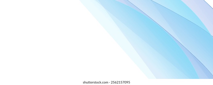 Banner vector futuristic wavy lines flowing smooth curve colorful gradient purple blue on white background