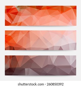 banner vector geometric triangle.polygonal banners design template.
