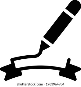 icono plano de glifo vectorial de banner