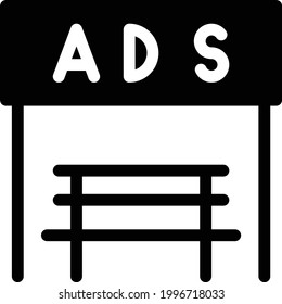 icono plano de glifo vectorial de banner