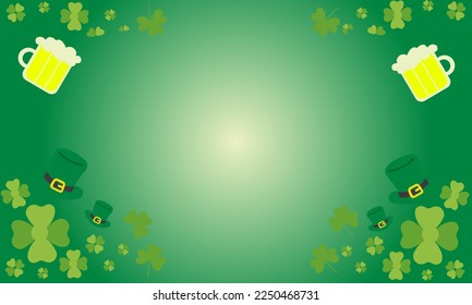 banner vector with hat and some clover. happy st patricks day copy space background. best for greeting  banner. eps 10 file