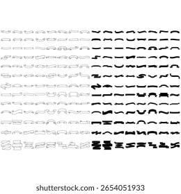 Banner vector icon set. Birthday Banner illustration sign collection. Ribbon Banner symbol or logo.