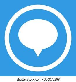 Banner vector icon. This rounded flat symbol is drawn with white color on a blue background.