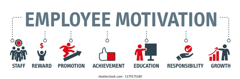 Banner Vector illustration concept of employee motivation, success, achieving career goals