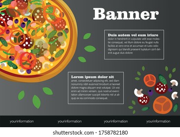 Banner, vector layout, advertising for cafes and restaurants