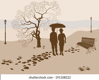 Banner vector ,loneliness, elderly family