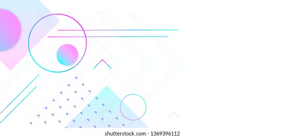 Banner vector new realistic 3d and futuristic neon light foil minimal geometric white background new with bright light planets and stars blue and pink