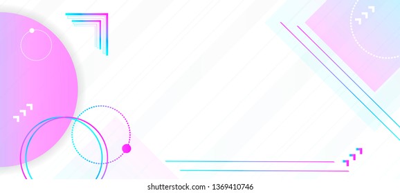 Banner vector new realistic 3d and futuristic neon light foil minimal geometric white background with bright light planets and stars blue and pink