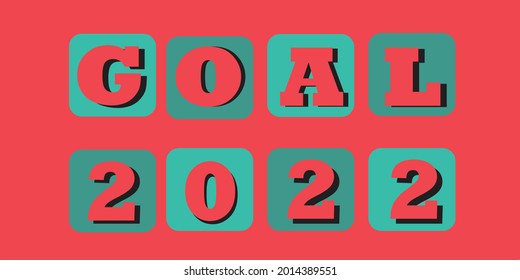 Banner vector for new year goal celebration with red background
