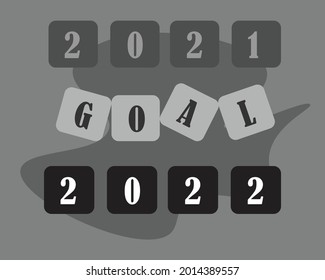 Banner vector for new year goal celebration with grey background