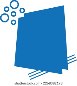 Vector de pancarta, vector azul de la burbuja del habla del origami